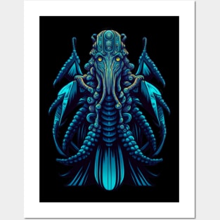 Blue Pirate Octopus Posters and Art